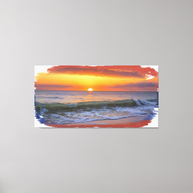 Artistic Sunset over the ocean Canvas Print (Front)