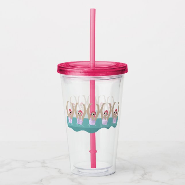 Artistic Swimmers | Artistic Swimming Illustration Acrylic Tumbler (Front)