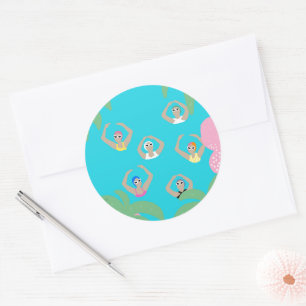Artistic Swimmers Artistic Swimming Illustration Classic Round Sticker