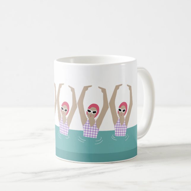 Artistic Swimmers | Artistic Swimming Illustration Coffee Mug (Front Right)