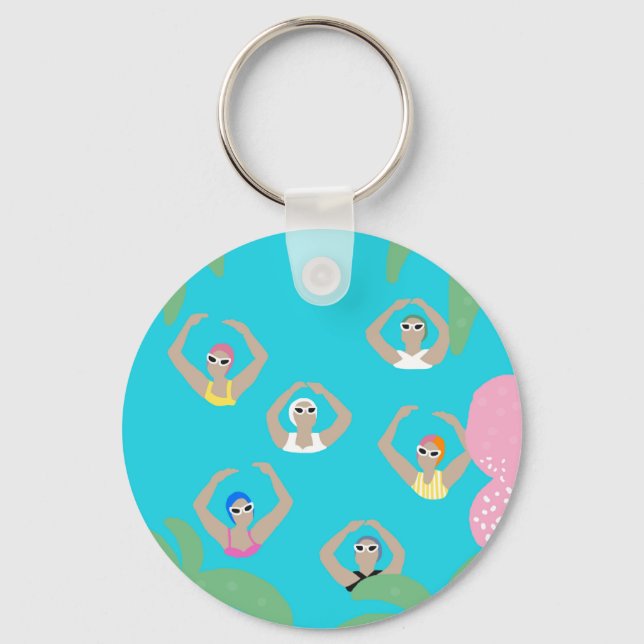 Artistic Swimmers | Artistic Swimming Illustration Key Ring (Front)