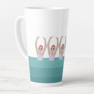 Artistic Swimmers   Artistic Swimming Illustration Latte Mug