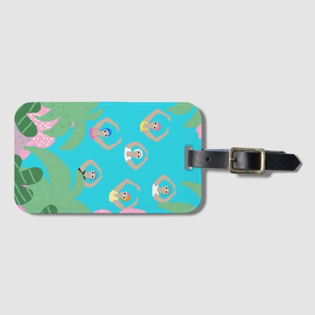 Artistic Swimmers | Artistic Swimming Illustration Luggage Tag (Front Horizontal)