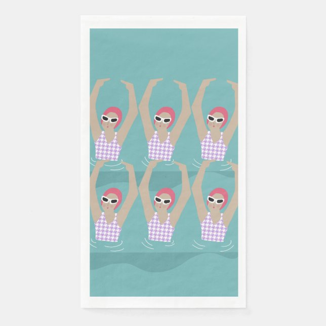 Artistic Swimmers | Artistic Swimming Illustration Napkin (Front)