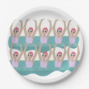 Artistic Swimmers   Artistic Swimming Illustration Paper Plate