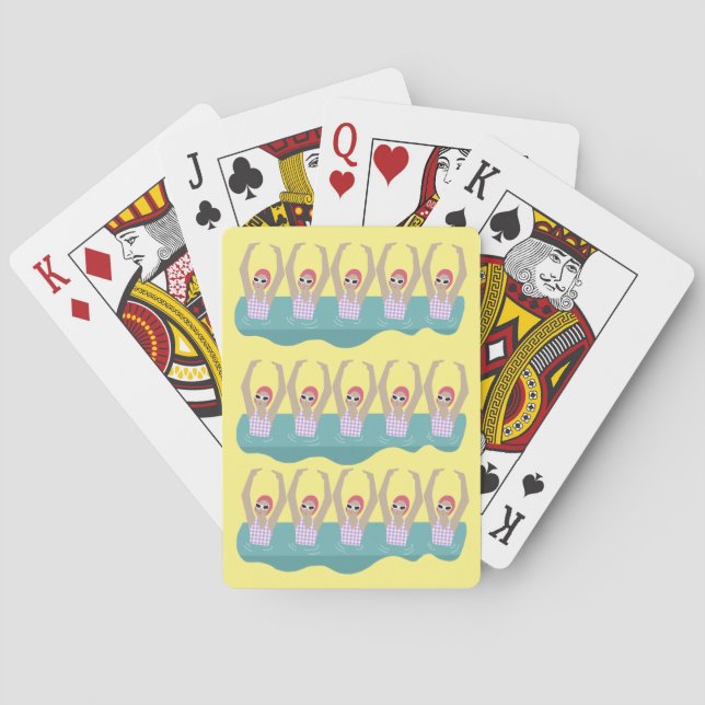 Artistic Swimmers | Artistic Swimming Illustration Playing Cards (Back)