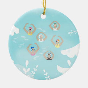 Artistic Swimmers   Artistic Swimming Winter Art  Ceramic Tree Decoration