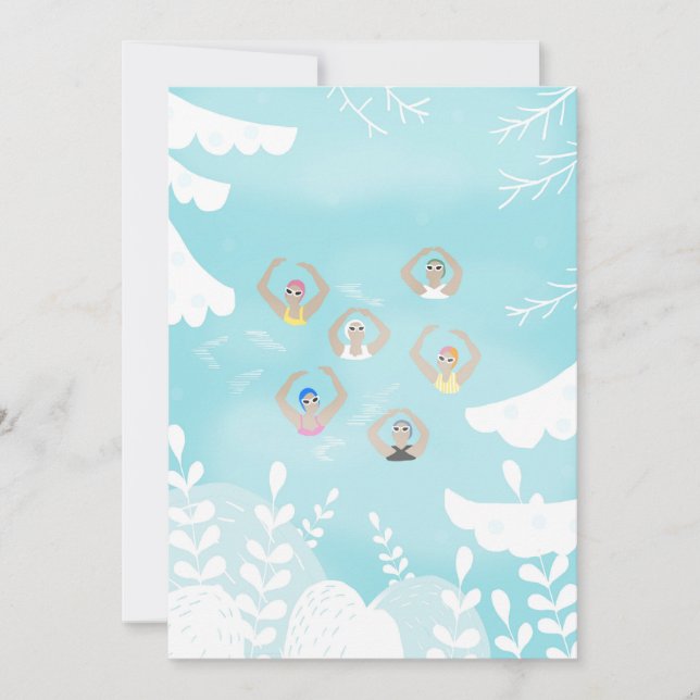 Artistic Swimmers | Artistic Swimming Winter Art  Invitation (Front)