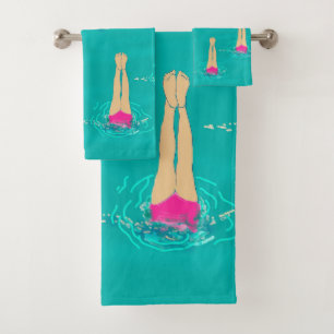 Artistic Swimmers - Swimming Under Water Bath Towel Set