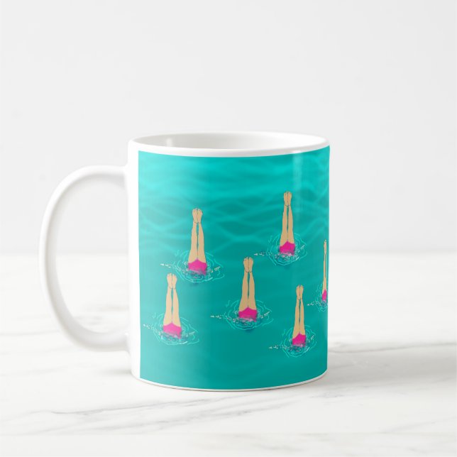 Artistic Swimmers Swimming Under Water  Coffee Mug (Left)
