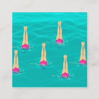 Artistic Swimmers Swimming Under Water  Enclosure Card