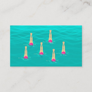 Artistic Swimmers Swimming Under Water  Enclosure Card