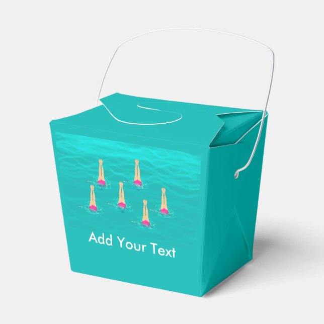 Artistic Swimmers - Swimming Under Water  Favour Box (Front Side)