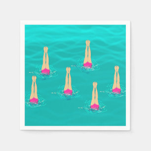 Artistic Swimmers Swimming Under Water  Napkin