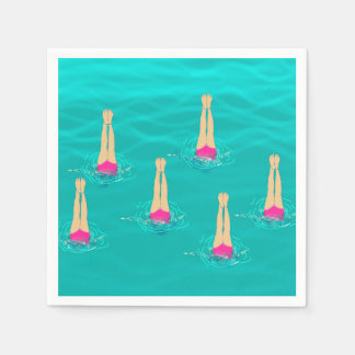 Artistic Swimmers Swimming Under Water  Napkin