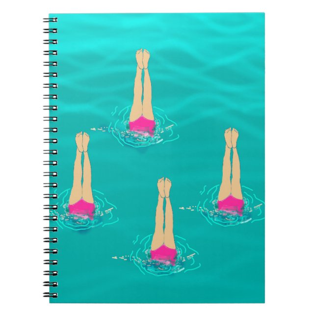 Artistic Swimmers Swimming Under Water   Notebook (Front)