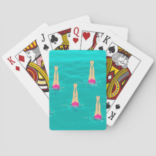 Artistic Swimmers Swimming Under Water Playing Cards