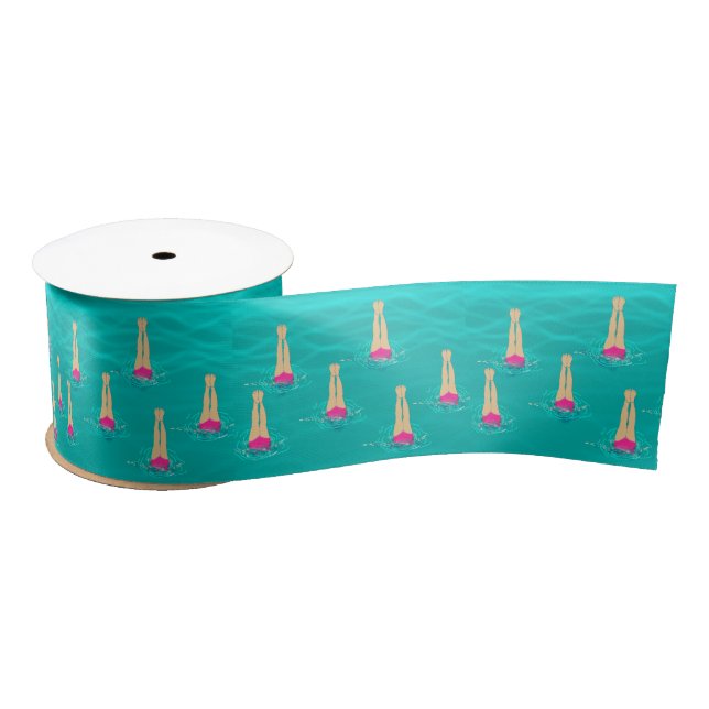 Artistic Swimmers Swimming Under Water  Satin Ribbon (Spool)