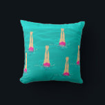 Artistic Swimmers Swimming Under Water Swim Party Cushion<br><div class="desc">Synchronised Swimming Under Wate- Artistic Swimmers suspend themselves upside down. Modern abstract digital drawing. A gift for swimming lovers,  swimming team,  swimming coach ... </div>