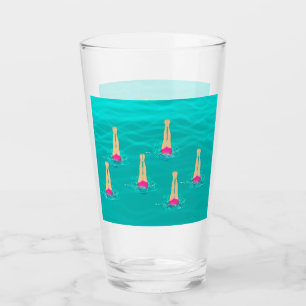 Artistic Swimmers Swimming Under Water Swim Party Glass