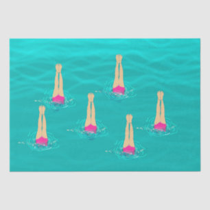 Artistic Swimmers Swimming Under Water  Tissue Paper