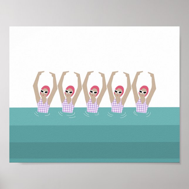 Artistic Swimmers | Synchro Swimming Design Art  Poster (Front)