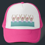 Artistic Swimmers | Synchro Swimming Design Art  Trucker Hat<br><div class="desc">Featuring cool modern illustration of synchronised women artistic swimmers in a pool. Artistic swimmers gift design in a pastel colours. Five swimming ladies in swimming pool. Cool swim team gift. synchronised swimming team gifts, synchronised swimming team coach gift. Artistic swimmers girl team gifts ideas. Artistic swimming home decor, stationery and...</div>