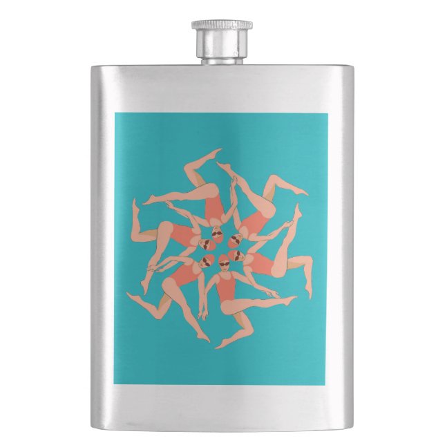 Artistic Swimmers - Synchronised Swimming   Hip Flask (Front)