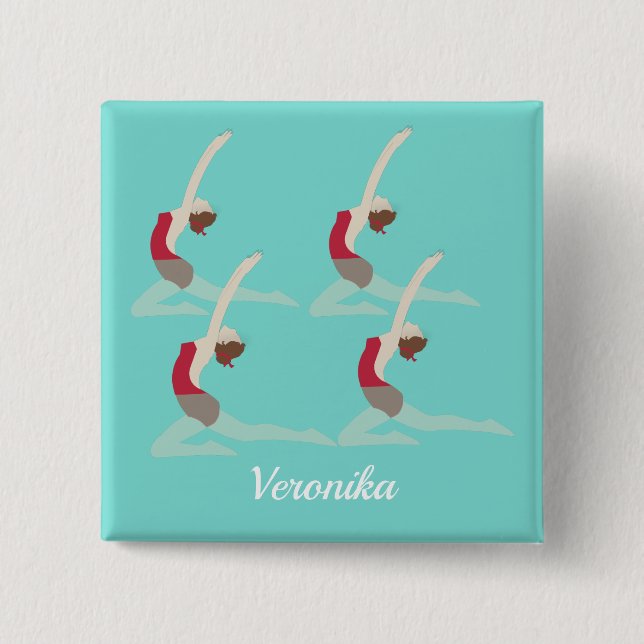 Artistic Swimming 15 Cm Square Badge (Front)