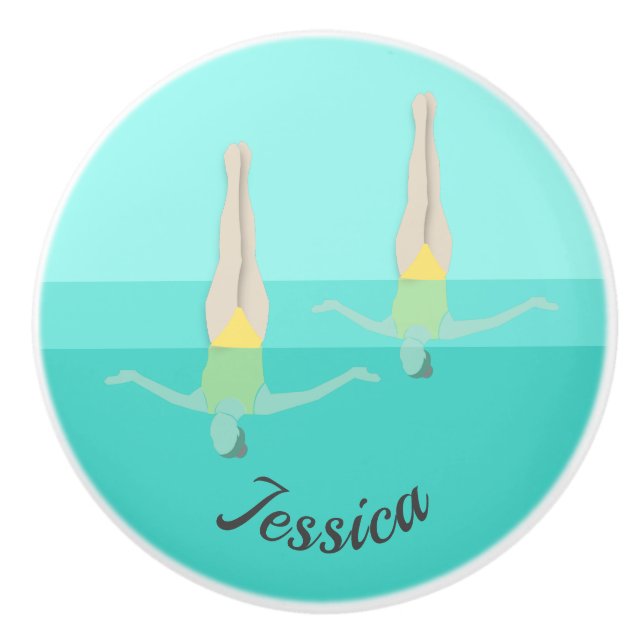 Artistic Swimming Ceramic Knob (Front)