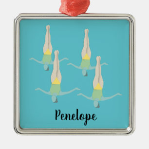 Artistic Swimming Metal Tree Decoration