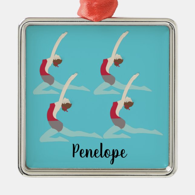 Artistic Swimming Metal Tree Decoration (Front)