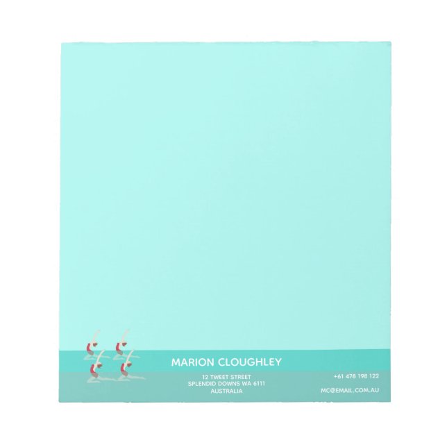Artistic Swimming Notepad (Front)