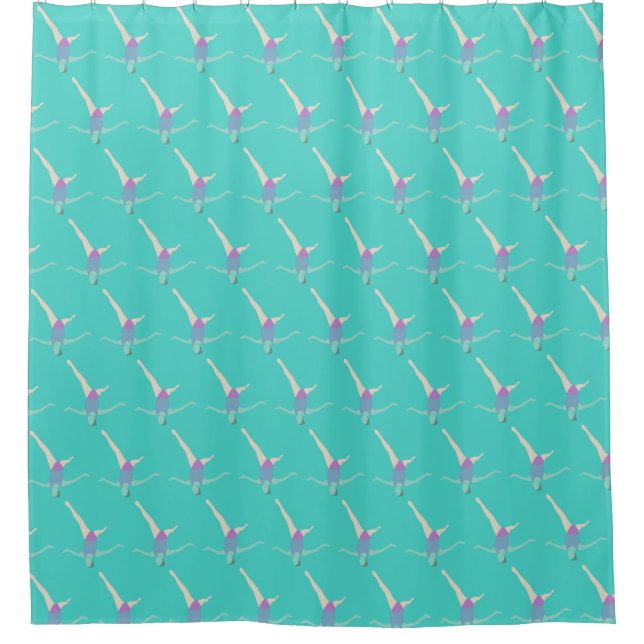 Artistic Swimming Shower Curtain (Front)