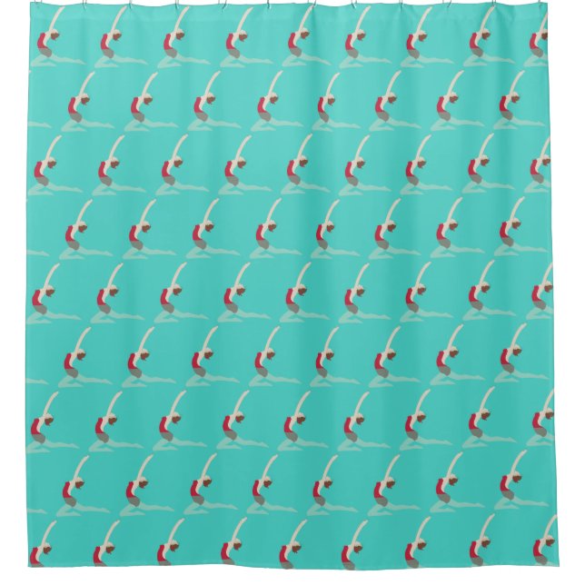 Artistic Swimming Shower Curtain (Front)