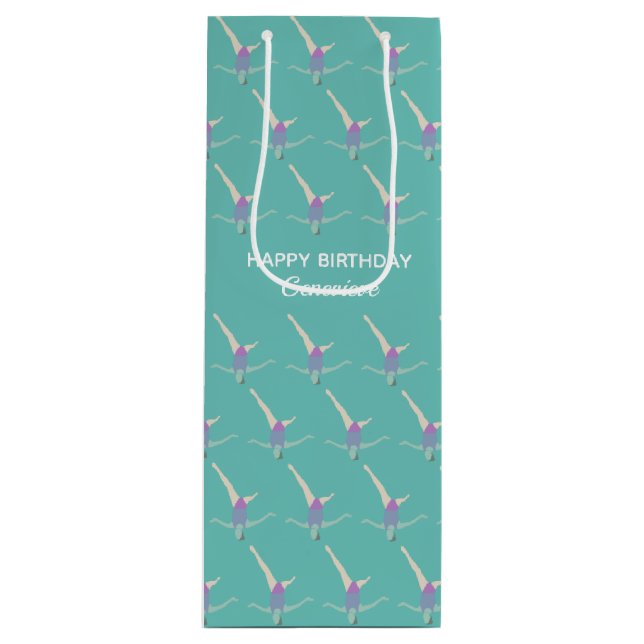 Artistic Swimming Wine Gift Bag (Front)