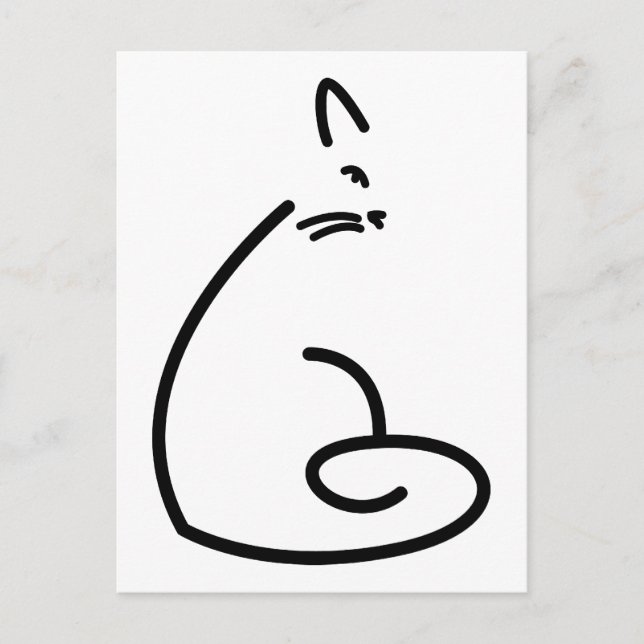 Artistic Swirly Cat Silhouette Postcard (Front)