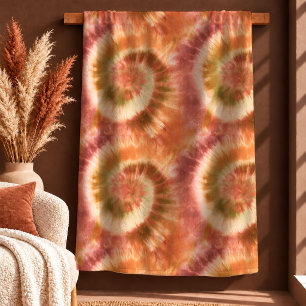 Artistic Terracotta Copper Tie Dye Throw Blanket