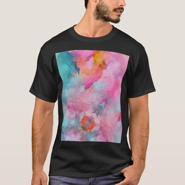Artistic Texture: Colourful Abstract Wallpaper T-Shirt (Front)