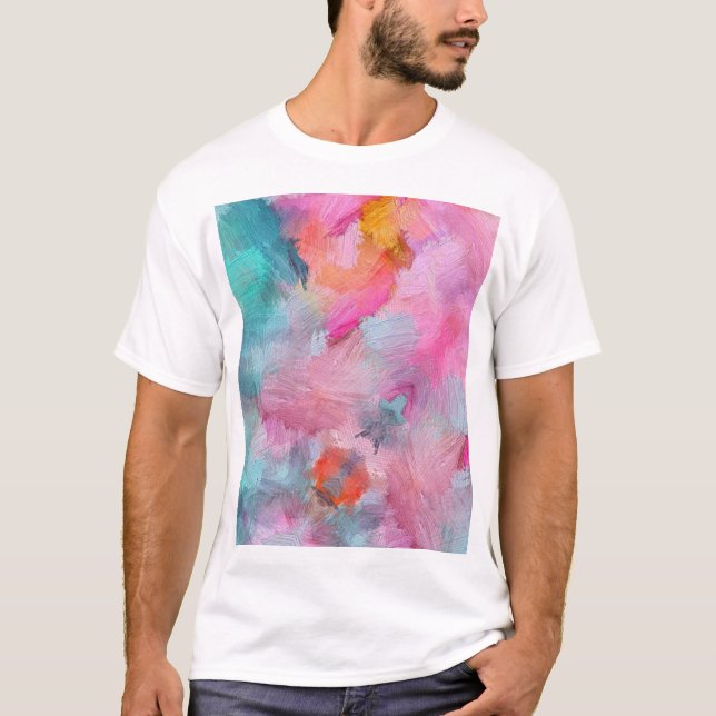 Artistic Texture: Colourful Abstract Wallpaper T-Shirt (Front)