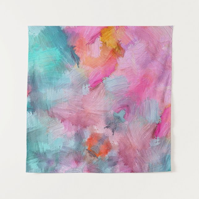 Artistic Texture: Colourful Abstract Wallpaper Tapestry (Front)