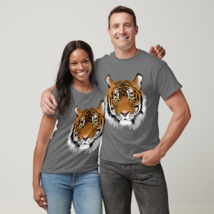 Artistic tiger art print from the jungle grey T-Shirt
