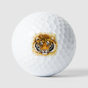Artistic Tiger Face Golf Balls