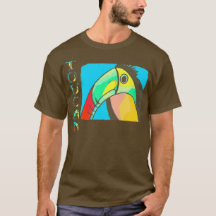 Artistic Toucan with Vertical TOUCAN Text T-Shirt