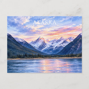 Artistic Travel Lovers Alaska Coastal Scenery Postcard