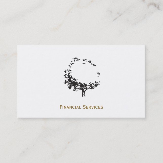 Artistic Tree (gold accent) Business Card (Front)