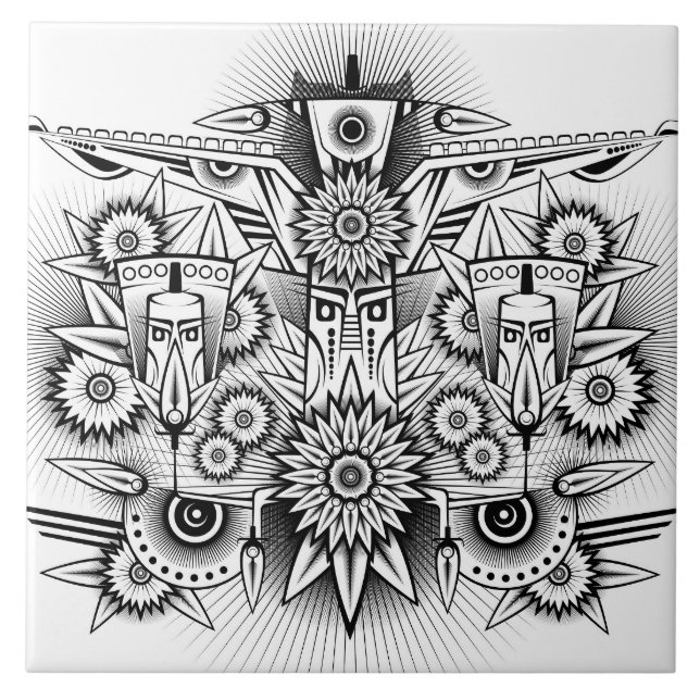 Artistic Tribal Design Tile (Front)