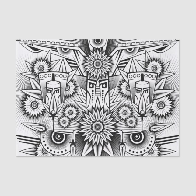 Artistic Tribal Design Tissue Paper (Front)