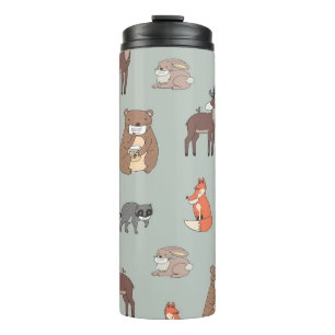 Artistic tropical flowers, vintage seamless. thermal tumbler