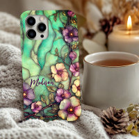 Artistic Turquoise Mosaic Stained Glass Floral